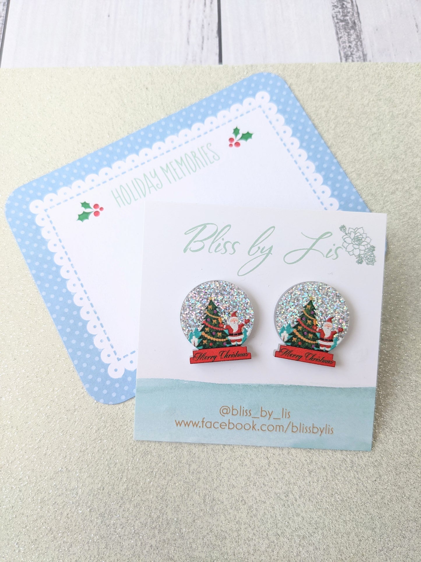 XMAS SNOW GLOBE STUDS