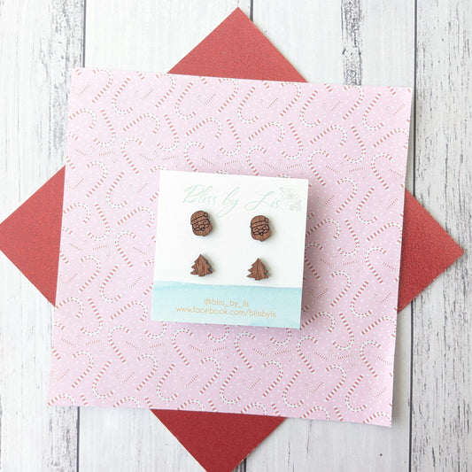 CHRISTMAS WOODEN STUDS - DOUBLE PACK