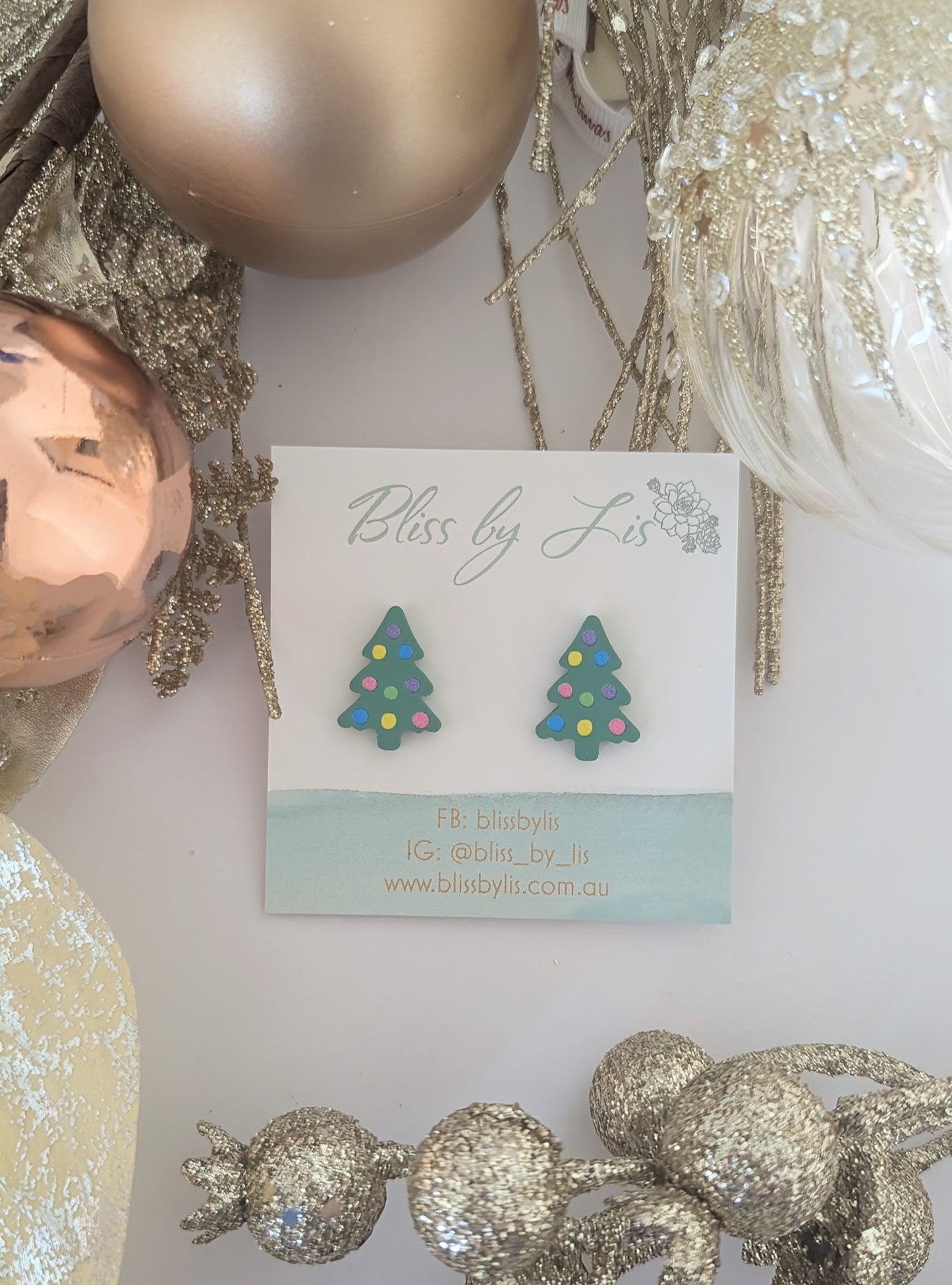 XMAS DOTTY TREE STUDS